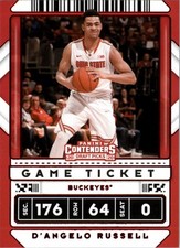 2020-21 Contenders Draft Pick Variations Game Ticket Red 37 D'Angelo Russell BSK