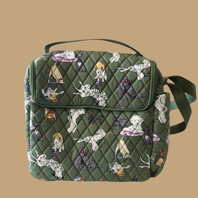 Vera Bradley Green Quilted Backpack with Dog Print Vera Bradley Dog Backpack | eBay main image 2
