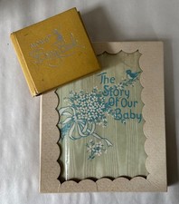 Vintage The Story Of Our Baby Album/ Book & Moms Brag Book Pair
