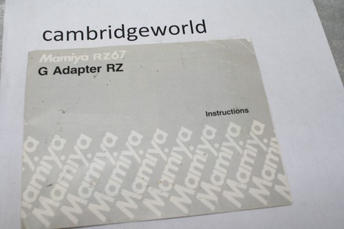 MAMIYA RZ G ADAPTER INSTRUCTION MANUAL GUIDE BOOK GENUINE ORIGINAL - Picture 2 of 2