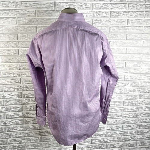 Polo de Ralph Lauren Regent Calce Clásico Rayas Camisa Abotonada Púrpura 16 34/35 - Imagen 6 de 6
