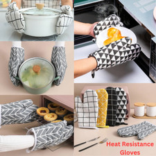 Oven Gloves Heat Resistant Quilted Mitts Skin Friendly for Cooking Baking