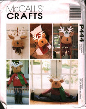 P444 Vintage McCalls SEWING Pattern Holiday Decoration Reindeer Stocking UNCUT