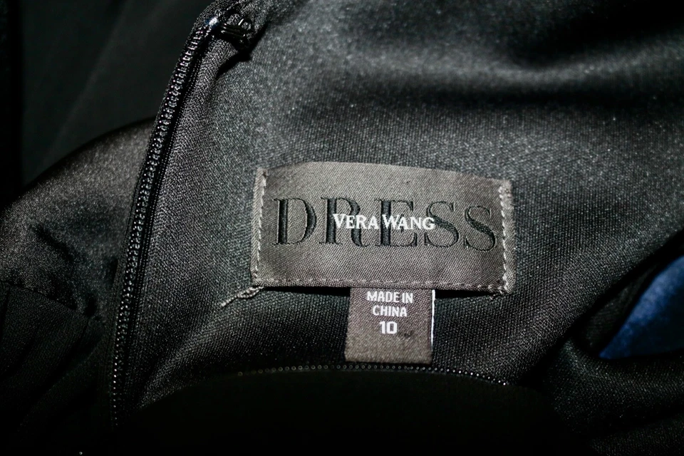  Vera Wang  Bridesmaid Gown; Size10 /black/polyester/ black satin waistband - Image 4 of 4