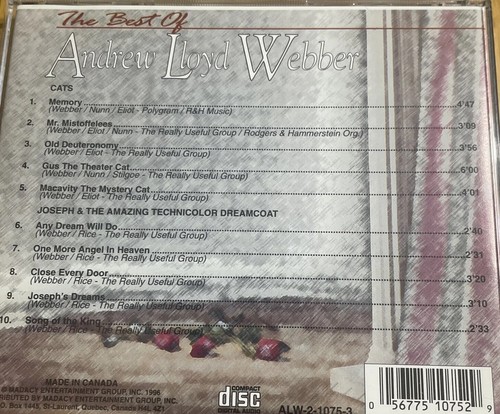 Andrew Lloyd Weber Vol 3 The Best Of 10 memorable Songs from Cats - Picture 2 of 3