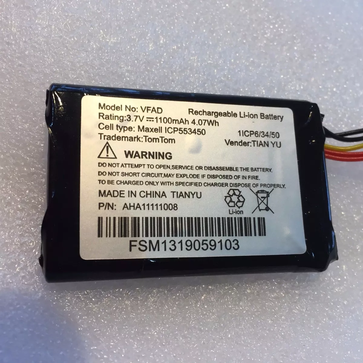 REPLACEMENT BATTERY FOR TOM TOM GO 6000 GO 5000 GO 5100 VFAD BATTERY BEST
