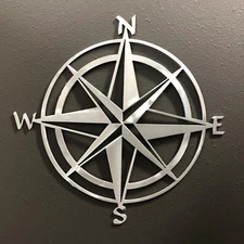 Compass Rose Metal Wall Art Skilwerx 12 x 12 Nautical 