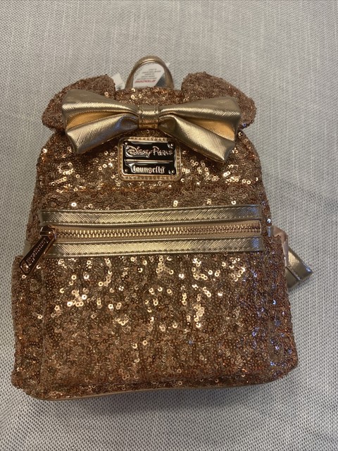 minnie mouse rose gold backpack