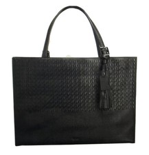 Tumi Noho Emily Tote Black Woven Leather Weekend Bag  48923dw  $795