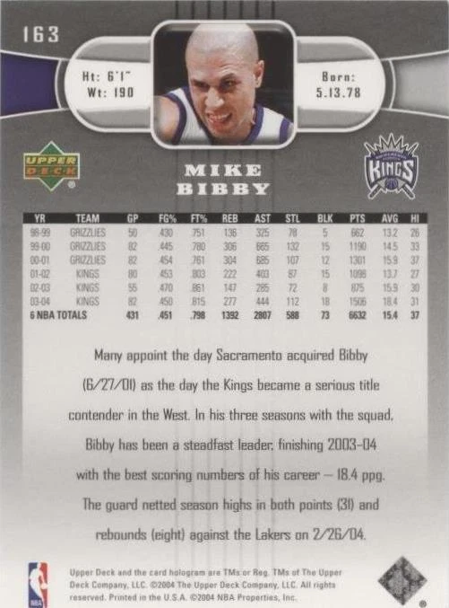 2004-05 Upper Deck - Mike Bibby #163