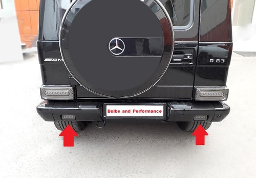 SMOKED LENS LED REAR BUMPER REVERSE FOG LAMPS For 2002-18 MERCEDES G CLASS W463 - Picture 2 of 5