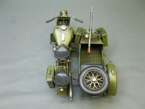 Blechmodell Militär Motorrad Modell mit Seitenwagen 35cm kein Blech Spielzeug - Bild 7 von 9