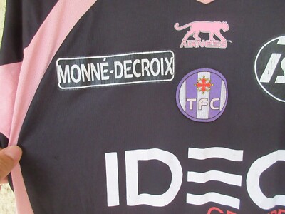 Maillot TFC TOULOUSE goal porté n°1 noir AIRNESS vintage shirt jersey L
