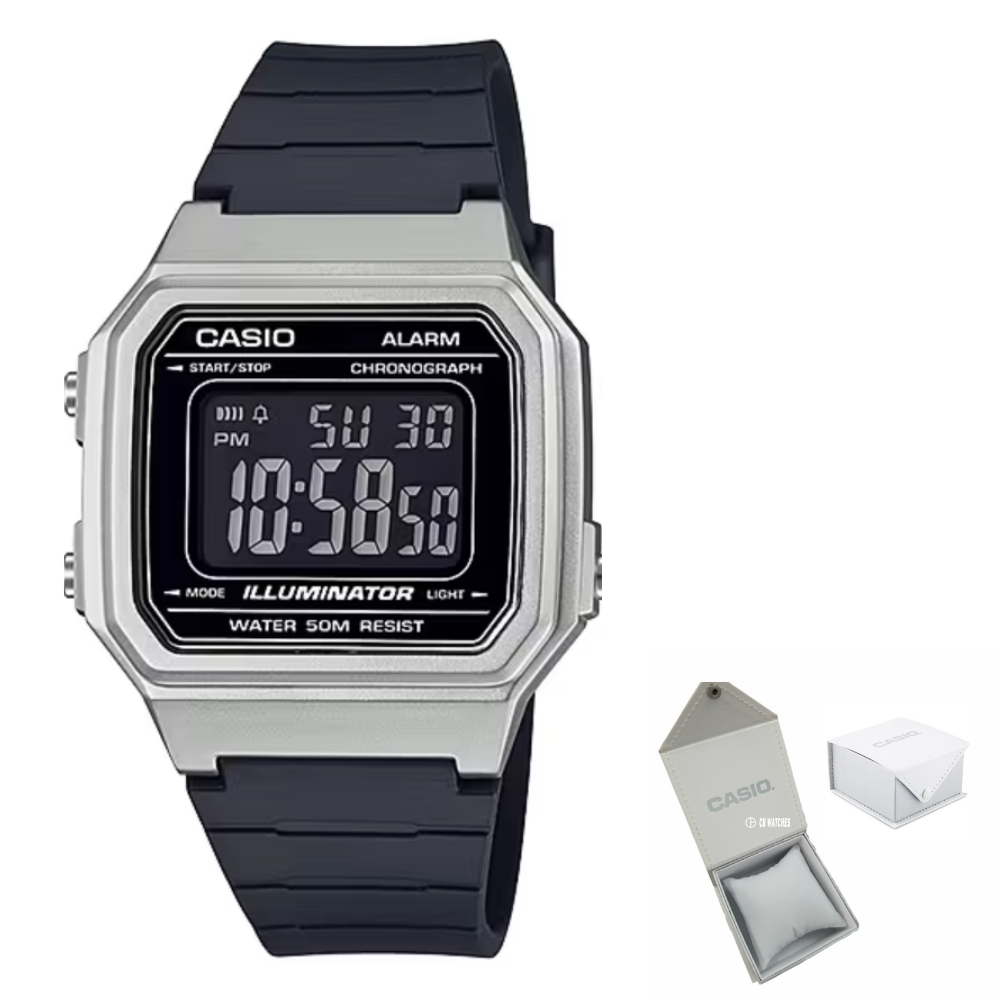 Casio W-217HM-7B Illuminator Alarm Chronograph Black Resin Digital