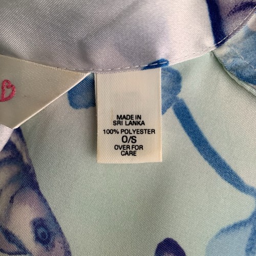 Victoria’s Secret Satin Robe One Size Pink Heart Label Fish Kimono Vintage - Picture 12 of 13