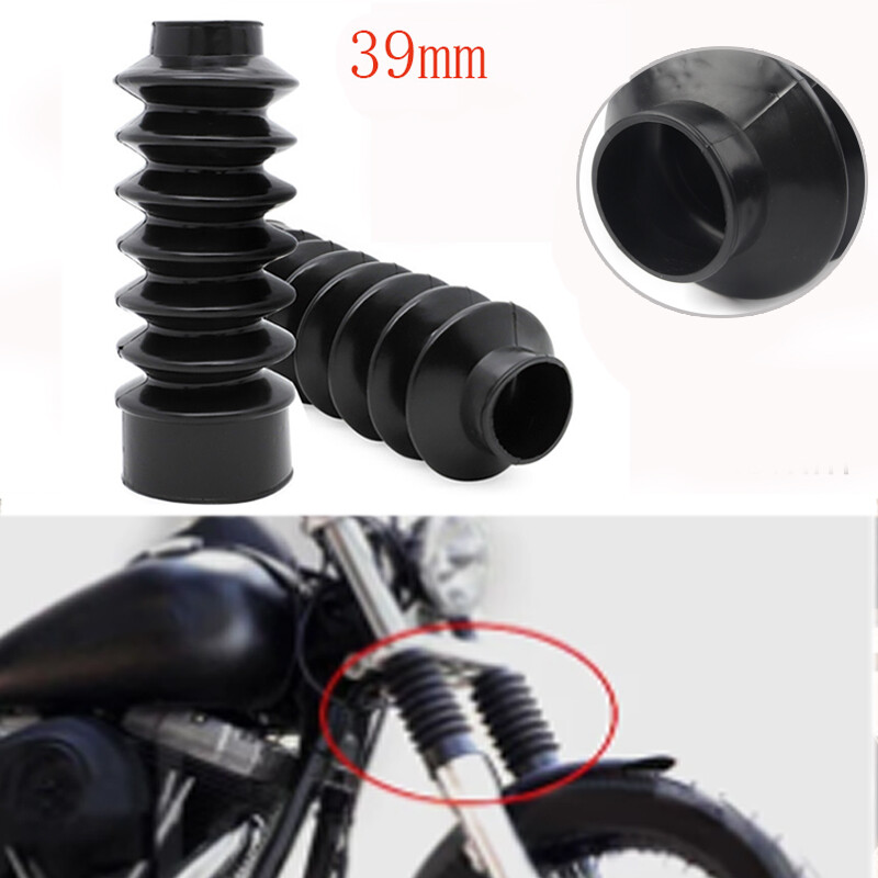 US Black Fork Rubber Gaiters Boots Gaitor 39MM For Harley Sportster XL
