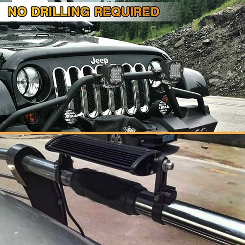 8pc 1.75" 51mm Bull Bar Mount Bracket Roll Cage Clamps LED Light Bar Offroad SUV - Picture 6 of 9