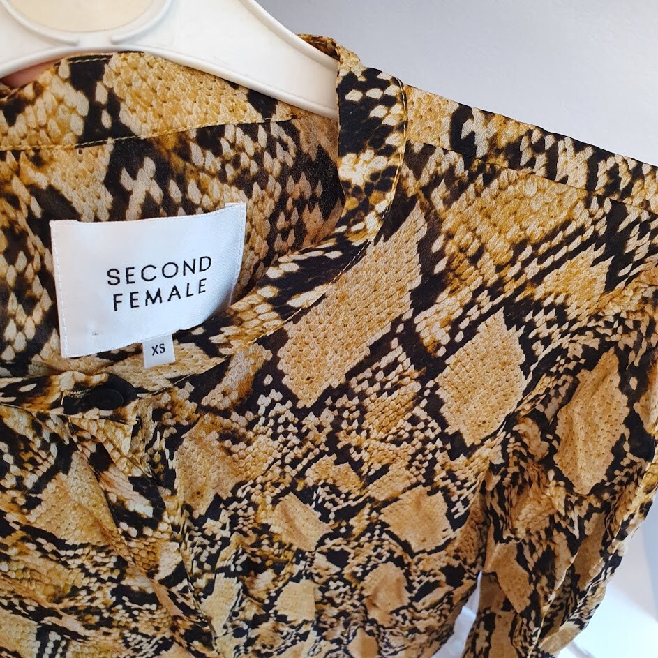 Anthropologie x Second Female Snake Print Blouse XS  UK 6 RRP £92 image 4