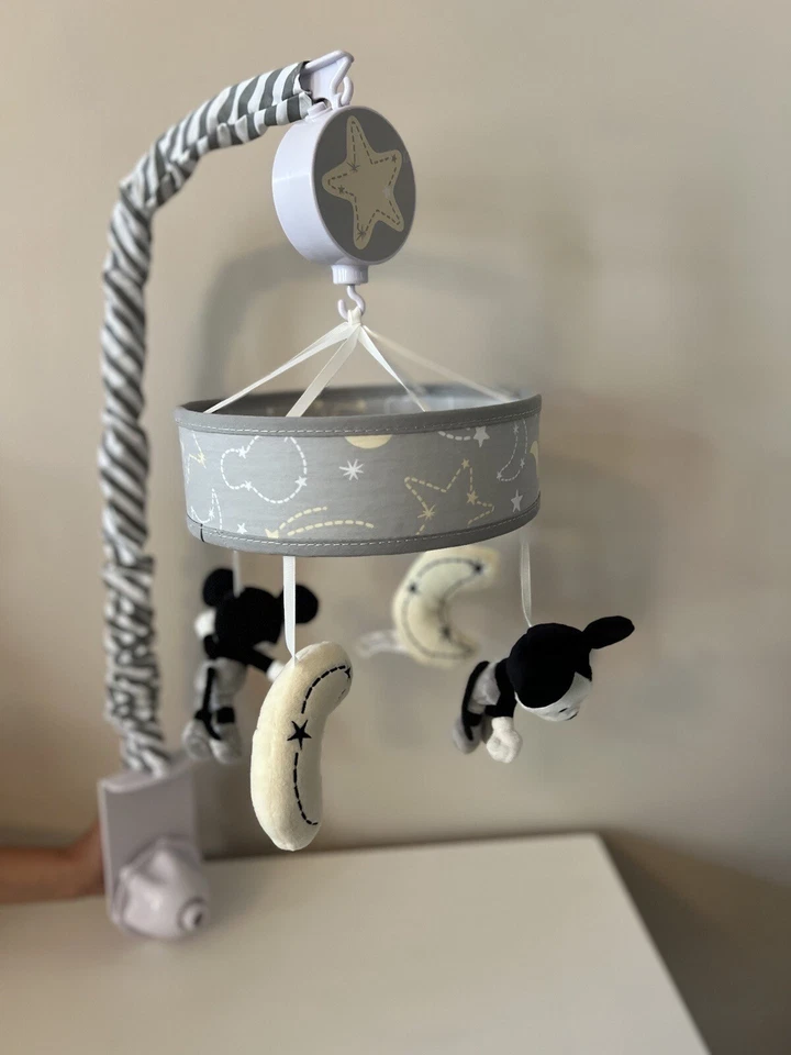 Disney Baby Mickey Mouse Gray/Yellow Musical Baby Crib Mobile by Lambs & Ivy - Image 4 of 4