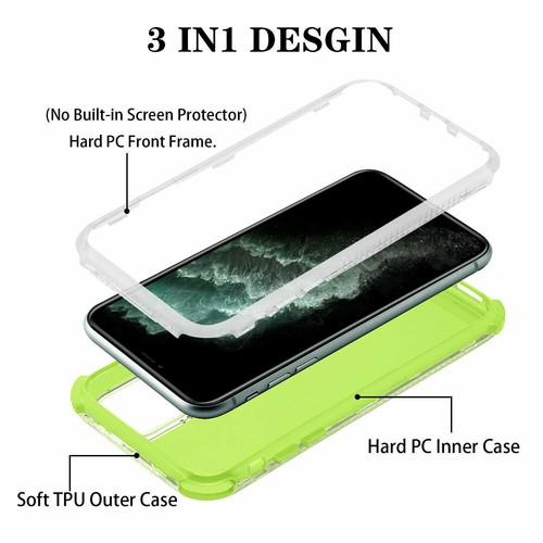 Silicone Shockporoof Case Hybrid Hard Cover For iPhone 13 12 11 Pro Max SE XR 8 - Picture 17 of 53