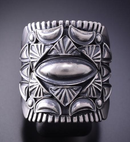 Size 11-1/2 Silver Navajo Handmade Ring by Derrick Gordon 4A04T - Picture 6 of 6