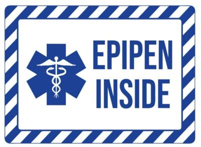 Epipen Inside Safety Sign Sticker Decal