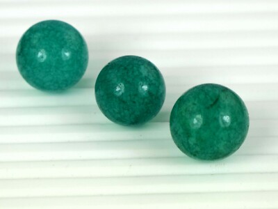 Colombian 132.75 Ct/18 mm Emerald 3 Pcs Gemstone Ball Lot Natural Round