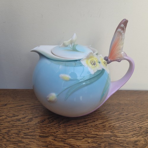 Tetera de porcelana Franz Papillon Butterfly XP1878 en caja - Imagen 2 de 10