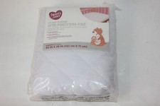 New White Fitted Crib Sheet Parents Choice 28x52" quilted Crib mattress pad NIP