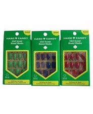 Hard Candy Press On Girl Scout Nails, 3 Boxes , Red , Green , Blue With Stickers
