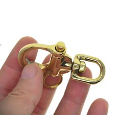 Moschettone gancio moschettone chiusura a scatto ottone massiccio lucido lucido fai da te portachiavi FOB