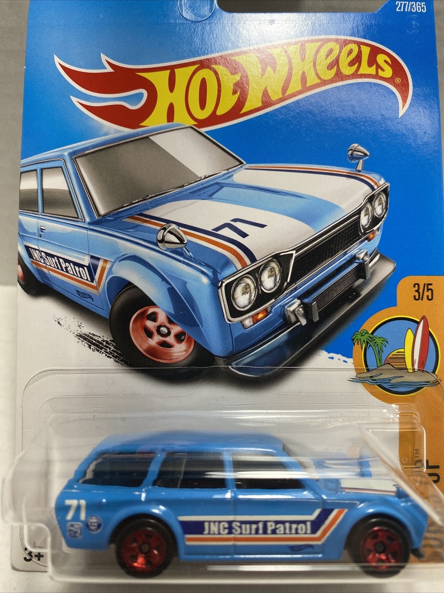 Hot Wheels 2016 #277 Surfs Up #3 71 Datsun Bluebird 510 Wagon JNC