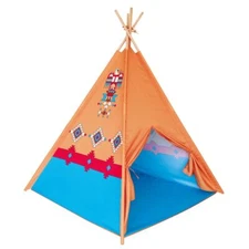 Eagle Teepee Pyramid Tent Kids Pretend Play House Children Toy Castle Wood Hut