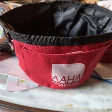 Portable Foldable Dog Water Food red Bowl Pet Travel Dish Collapsible Fabric