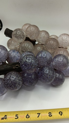 LARGE Vintage 12" Lucite Acrylic Grape Cluster Lavendar Confetti MCM 12" - Picture 8 of 8