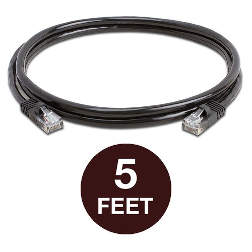 5PCS Cat5e Network Cable 1.5-15ft Ethernet LAN Cord for Gaming & Streaming Black - Picture 9 of 11