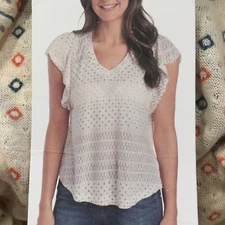 Ella Moss New Junior Size Small V-Neck Lightweight Boho Top