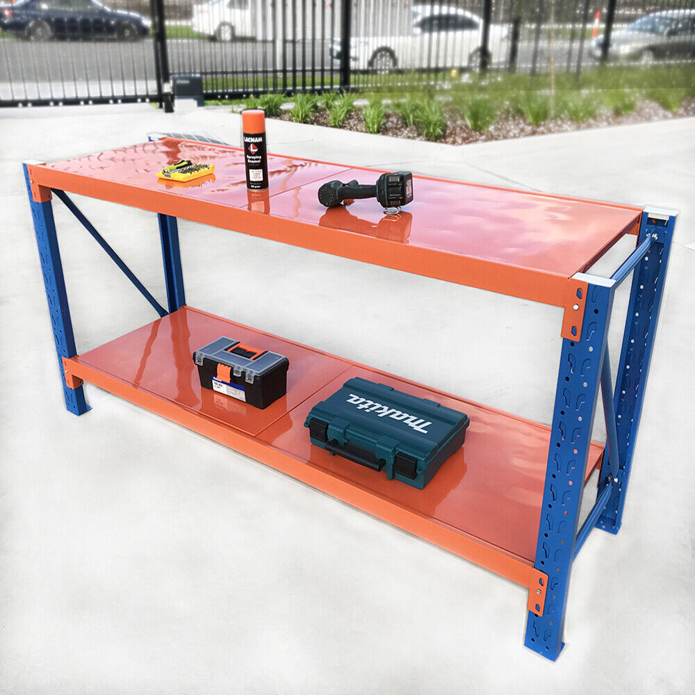 400kg Heavy Duty Warehouse Workbench Shelves Work Bench Garage Rack