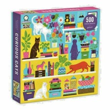 Galison "Curious Cats" 500-Piece Jigsaw Puzzle- New