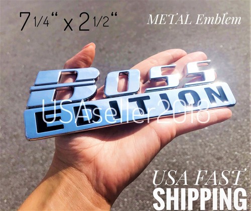 BOSS EDITION Chrome Fit All Cars logo Rear Trunk Lid Classic Door CUSTOM EMBLEMS - Foto 2 di 8