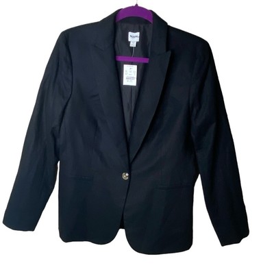 J. Crew Factory sz 10 Black Linen-blend Holland blazer New