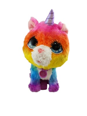 FurReal Walkalots Big Wags Unicorn Cat Rainbow Tie-Dye Kitty Toy Pet Walker 