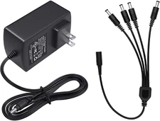 ZOSI 100V-240V AC to DC Power Supply Adapter with 4-Way Splitter Cable 12V/2A 
