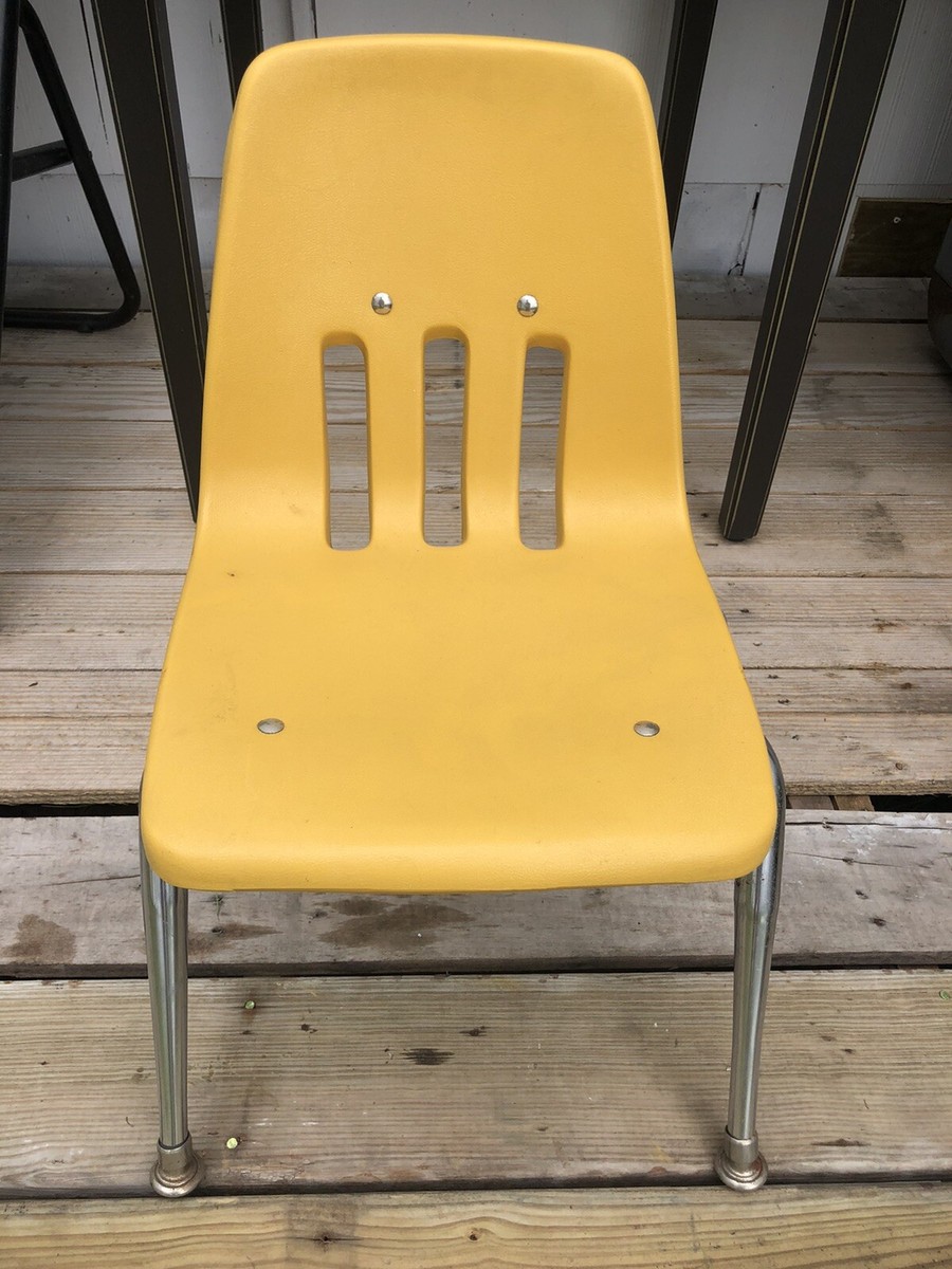 School Chair Distance Learning Virtual Vintage 1970s Yellow Virco