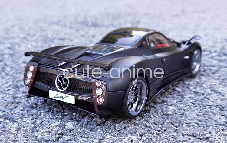 1/18 Casi Real AR Pagani Zonda F 2005 Ginebra Diecast Modelo Coche Negro Mate Foto 4 de 4