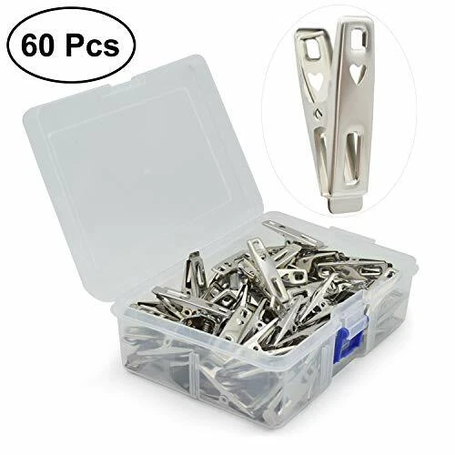 Qukaim 20 mollette da appendere in acciaio inox, mollette per bucato per uso domestico, morsetti resistenti per biancheria intima e conservazione, multiuso