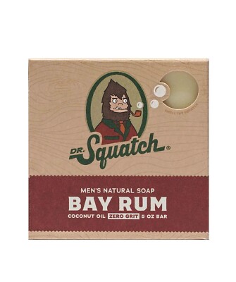 Dr. Squatch All Natural Bar Soap for Men with Zero Grit, Bay Rum