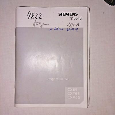 Bedienungsanleitung Handbuch für Retro Handy Siemens CX65, CXT65 und CXV65