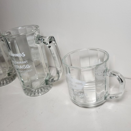 Lot of 3 - Tradewinds Lodge Fort Bragg Mendocino CA Vintage Glass Coffee Mugs - Picture 8 of 9