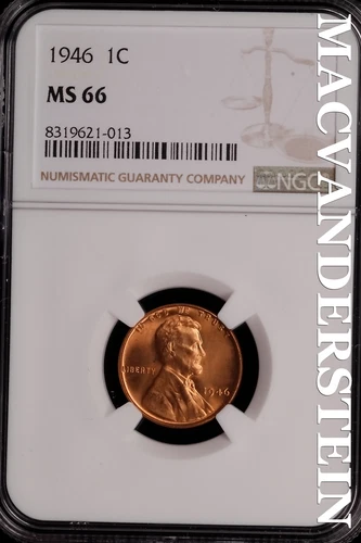 1946 Lincoln Wheat Cent-NGC MS 66 Brilliant Uncirculated Lustrous #SLG293